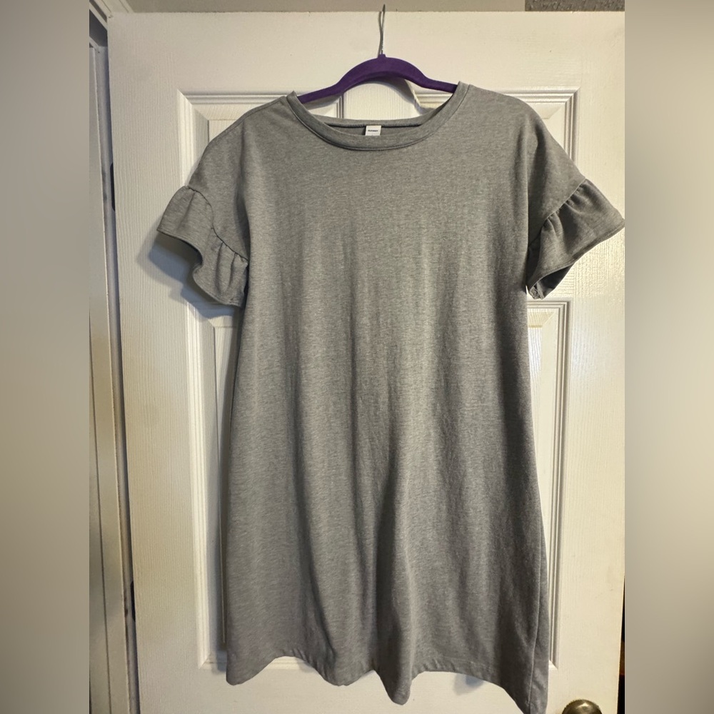 Old Navy Gray Ruffle Sleeve T-Shirt Dress Size S NWOT